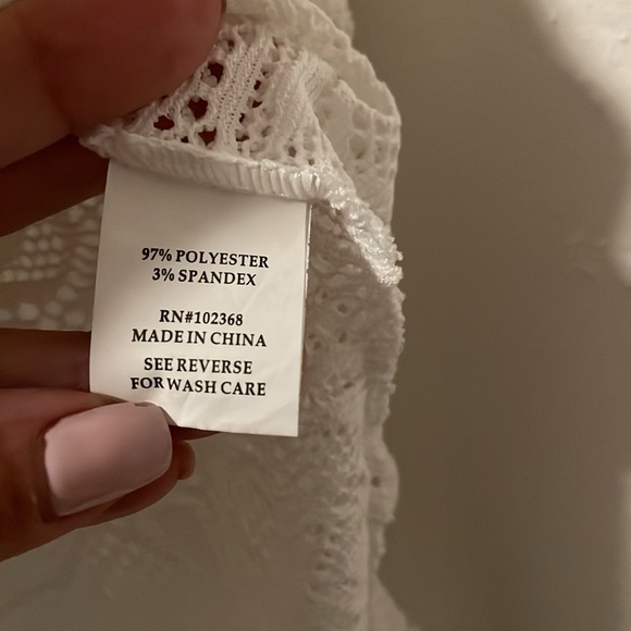 CLUB Z COLLECTION Lace hem flowers Beach Dress Coverup White Woman’s Size L - Picture 8 of 9